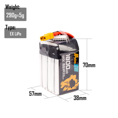 5PCS EX 1800MAH 6S1P 22.2V 120C XT60