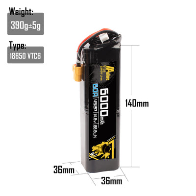 VTC6 6000mah 4S2P 14.8V 60A XT60