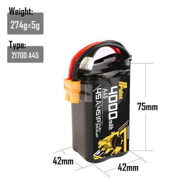 21700 A45 4000MAH 4S 14.8V 45A XT60