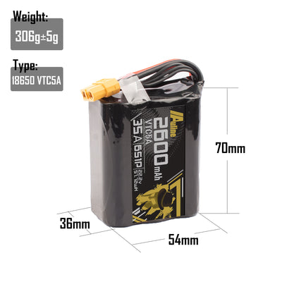 VTC5A 2600mAh 6S 22.2v 35A XT60