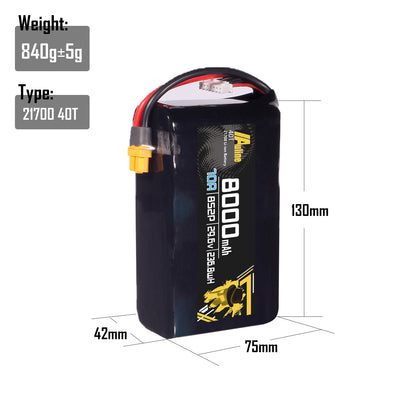 21700 40T 8000MAH 6S2P 22.2V 70A XT60