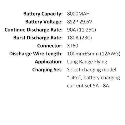 21700 A45 8000MAH 8S2P 29.6V 90A XT60